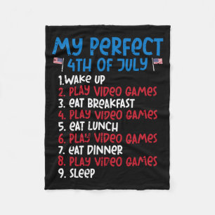 Perfect 4th July Play Video Games Patriot Gamer Fleece Blanket