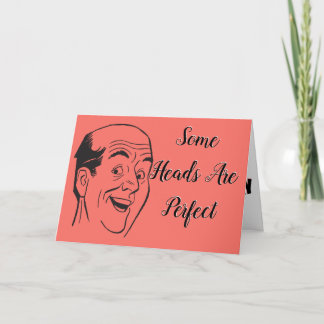  Perfect 50th Birthday Retro Bald Man Head Coral  Card