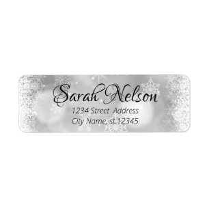 Perfect, Amazing, Silver Sparkly New Year Label  Return Address Label