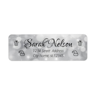 Perfect, Amazing, Silver Sparkly New Year Label  Return Address Label