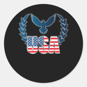 Perfect American Flag Eagle Art - USA flag Classic Round Sticker