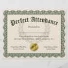 Perfect Attendance Certificate Customisable 8.5x11