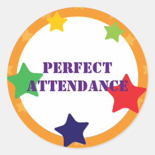 Perfect Attendance School Sticker