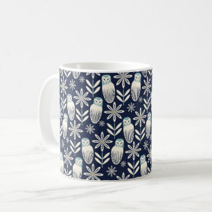 Perfect Barn Owl - blue background Coffee Mug