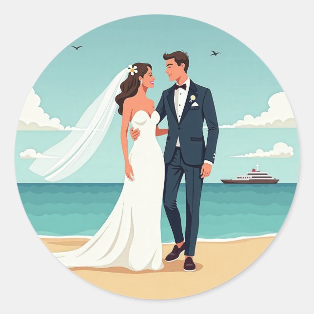 Perfect Beach Wedding Sticker (Front)