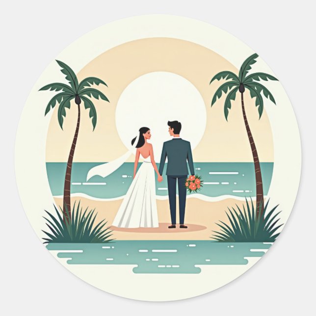 Perfect Beach Wedding Sticker (Front)
