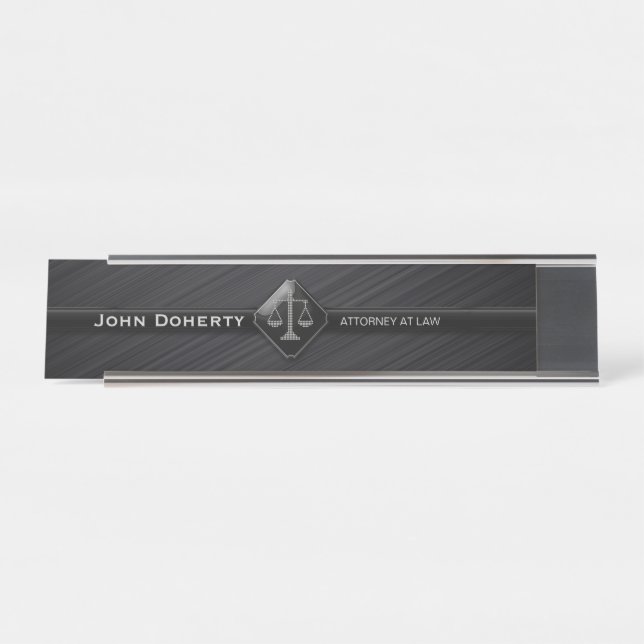Perfect Black | ATTORNEY AT LAW Desk Name Plate (Front)