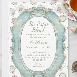 Perfect Blend Coffee Tea Bridal Shower Invitation