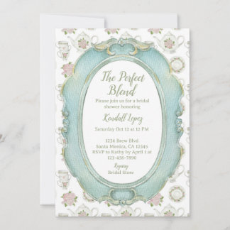 Perfect Blend Coffee Tea Bridal Shower Invitation