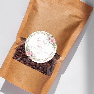 Perfect Blend Flower Wedding Coffee  Classic Round Sticker