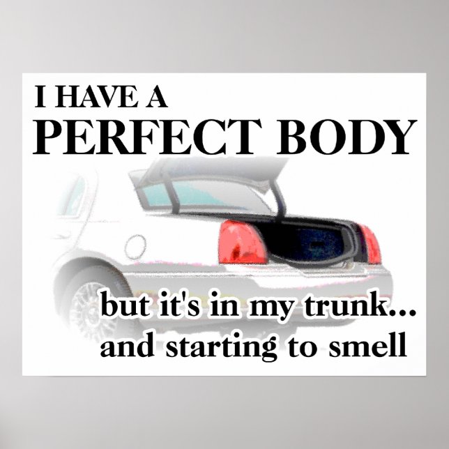 Perfect Body In Trunk Funny Print Poster Humour (Front)