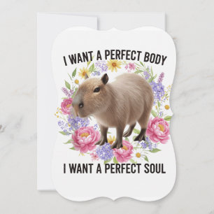 Perfect Body Perfect Soul Cute Capybara Mental Hea Invitation