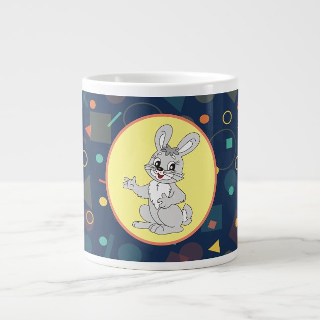 Perfect Bunny Rabbit Geometric Pattern Large Coffee Mug (Front)