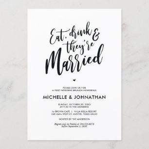 Perfect Calligraphy Post Wedding Brunch Invites