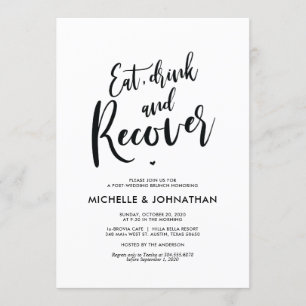 Perfect Calligraphy Post Wedding Brunch Invites