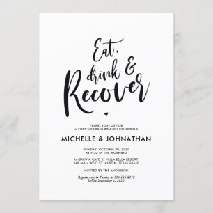 Perfect Calligraphy Post Wedding Brunch Invites