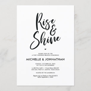 Perfect Calligraphy Post Wedding Brunch Invites
