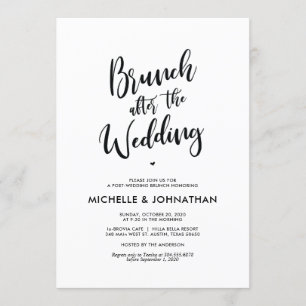 Perfect Calligraphy Post Wedding Brunch Invites