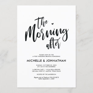 Perfect Calligraphy Post Wedding Brunch Invites