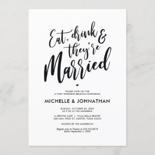 Perfect Calligraphy Post Wedding Brunch Invites