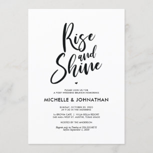 Perfect Calligraphy Post Wedding Brunch Invites