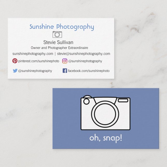 Perfect Camera Business Card for Photographers (Front/Back)