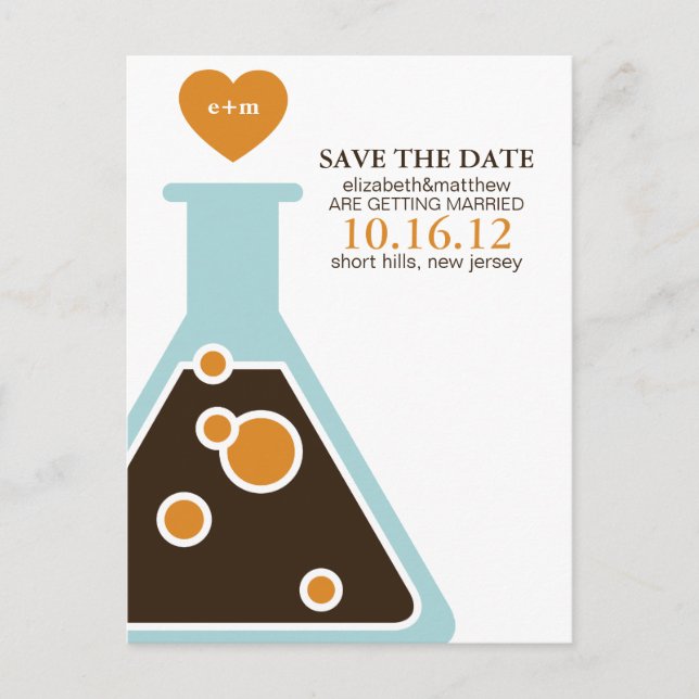 Perfect Chemistry Wedding Save the Date Announcement Postcard (Front)