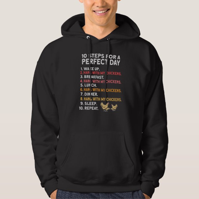 Perfect Chicken Day  Farmer Rooster Hen Chicken Hoodie (Front)