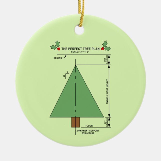 Perfect Christmas Tree Ceramic Ornament (Front)