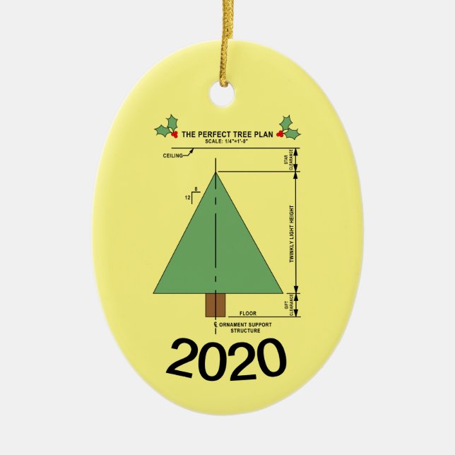 Perfect Christmas Tree Ceramic Ornament (Front)