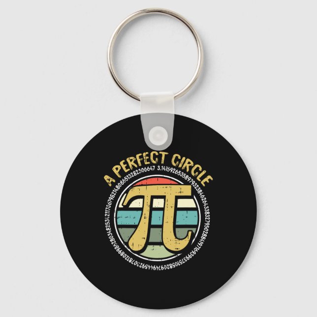 Perfect Circle Pi Day Retro Math Symbols Number Te Key Ring (Front)