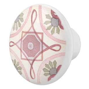 Perfect combination Watercolor Cute floral gift Ceramic Knob