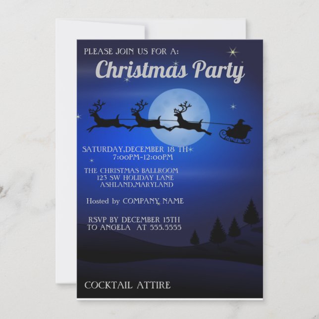 Perfect, Cool, Blue Christmas   Invitation (Front)