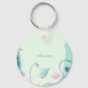 Perfect, Cool Blue Flowers Key Ring