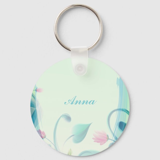 Perfect, Cool Blue Flowers  Key Ring (Front)