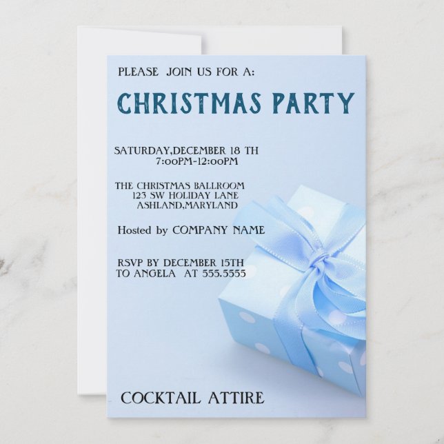 Perfect, Cool, Blue Gift Invitation (Front)