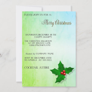 Perfect, Cool, Green Christmas Tree Invitation