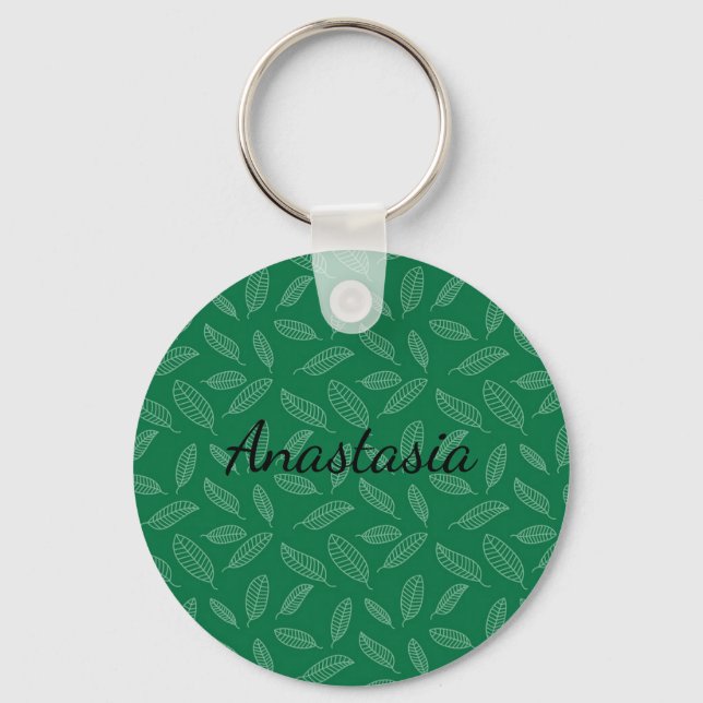 Perfect, Cool Green Leaf  Key Ring (Front)