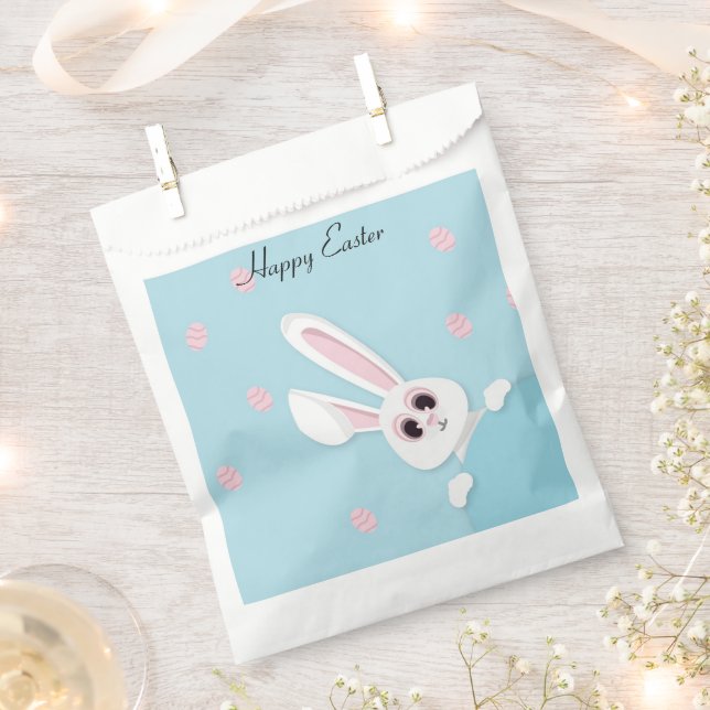 Perfect, Cool Happy Easter,  Bunny  Favour Bag (Clipped)
