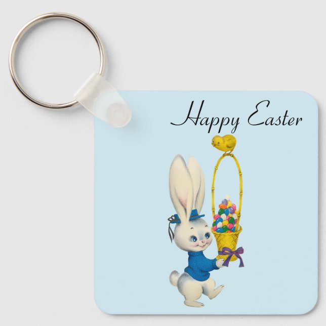 Perfect, Cool Happy Easter,  Bunny  Key Ring (Front)