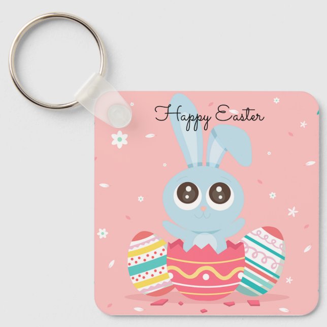 Perfect, Cool Happy Easter,  Bunny Key Ring (Front)