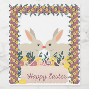 Perfect, Cool Happy Easter, Bunny Wine Label