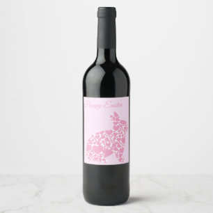 Perfect, Cool Happy Easter Bunny Wine Label