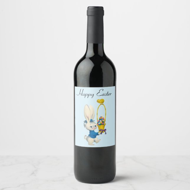 Perfect, Cool Happy Easter,  Bunny Wine Label (Front)