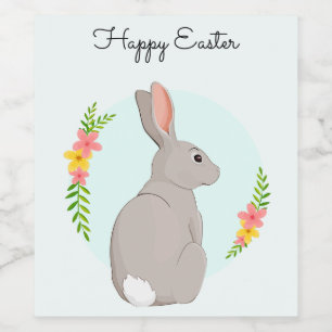 Perfect, Cool Happy Easter, Bunny Wine Label