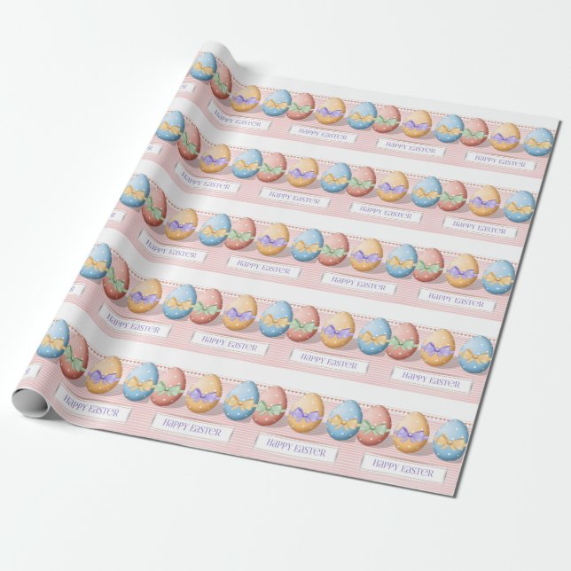 Perfect, Cool Happy Easter,  Eggs  Wrapping Paper (Unrolled)