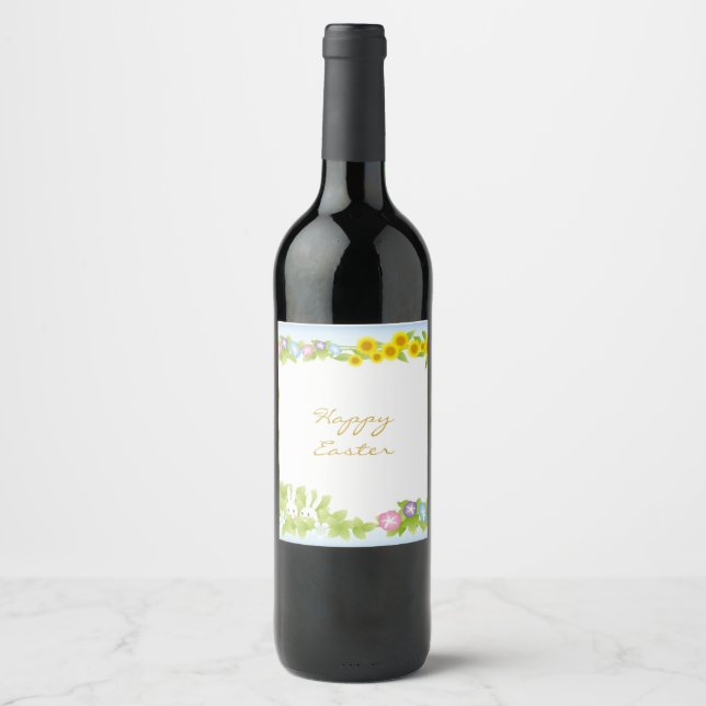 Perfect, Cool Happy Easter, Happy Bunny  Wine Label (Front)