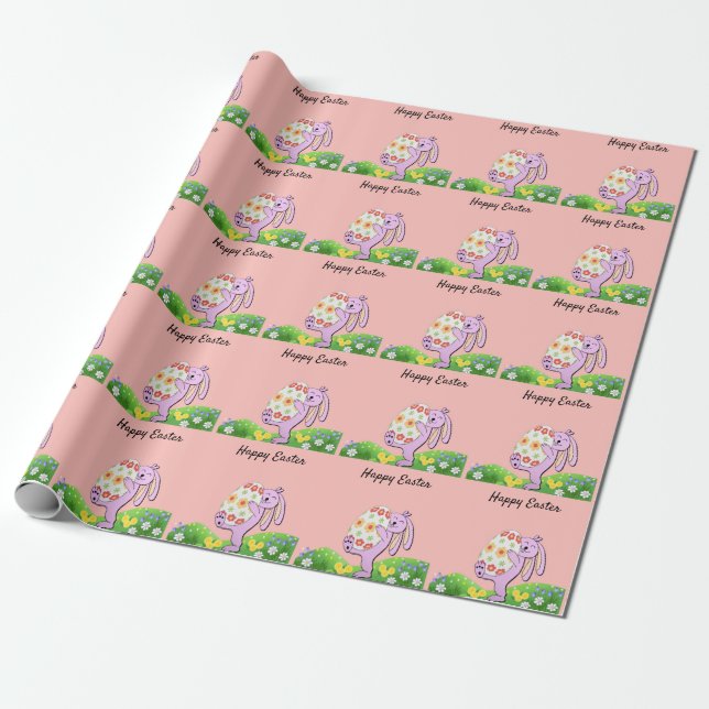 Perfect, Cool Happy Easter, Happy Bunny  Wrapping Paper (Unrolled)