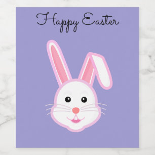 Perfect, Cool Happy Easter, Purple Bunny Wine Label