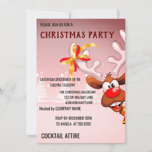 Perfect, Cool, Pink Christmas Invitation